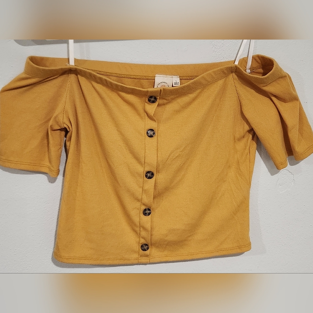 Live in the Moment | Mustard Yellow Crop Top
